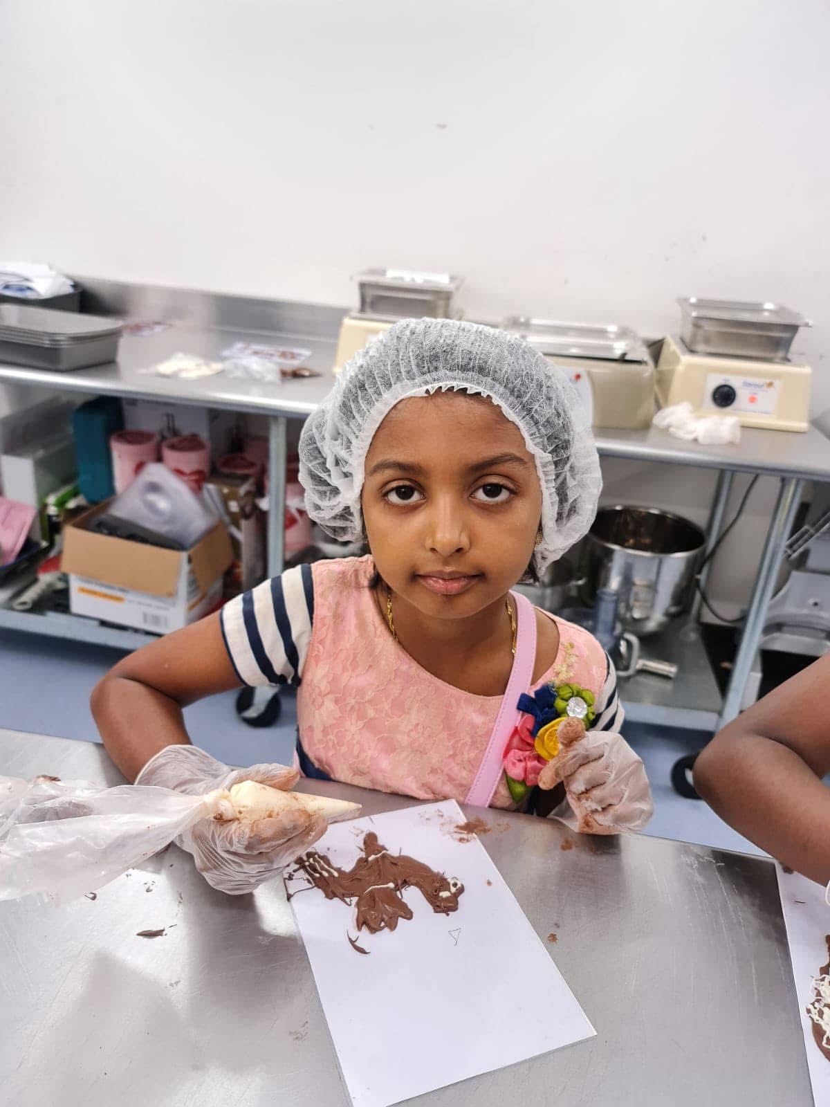 Child at the chocolate workshop