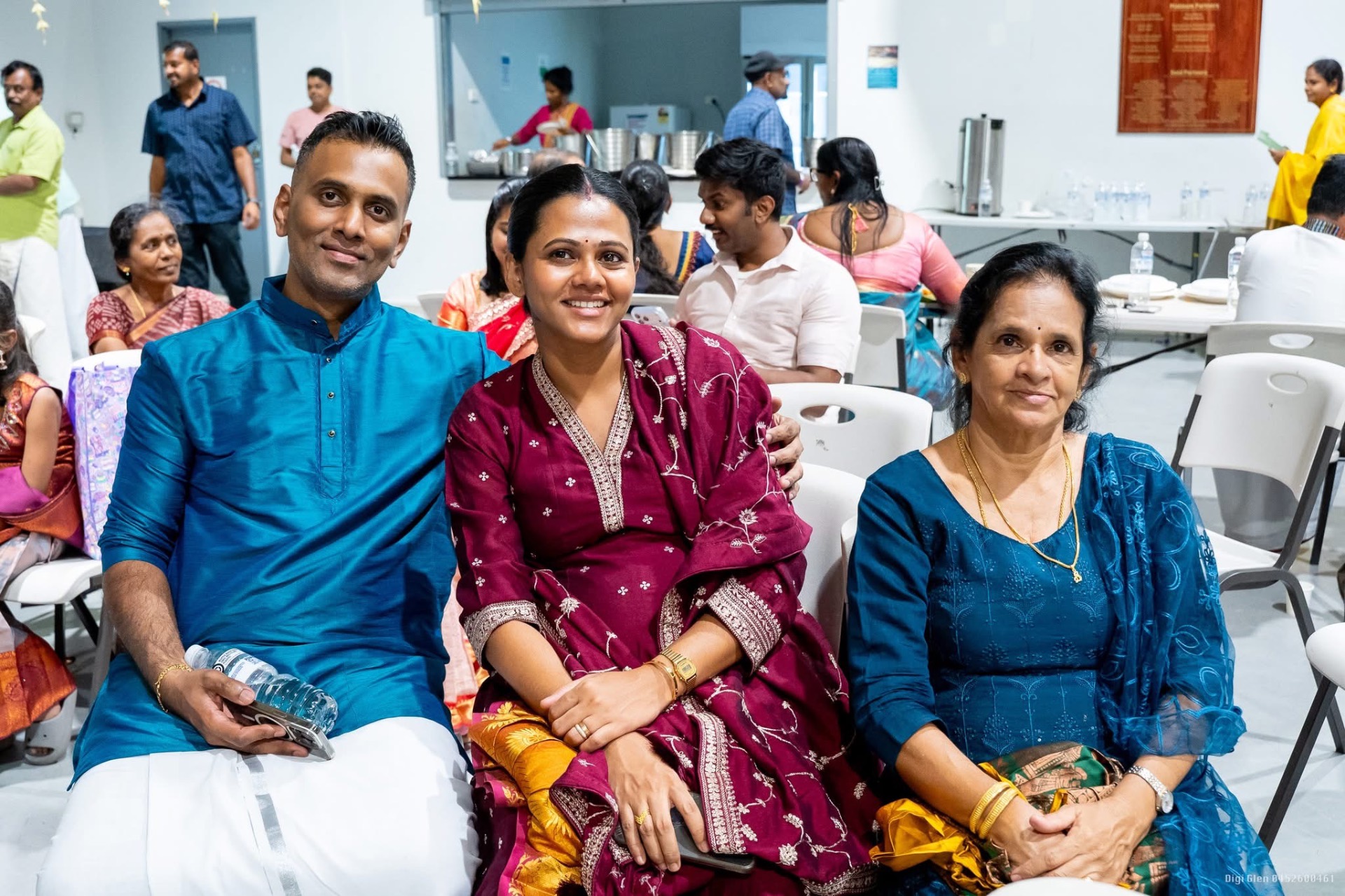 Family members enjoying a community gathering